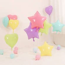 Balão laminado de macarons de 18 polegadas, balão de estrela, coração, chá de bebê, rosa, azul, gel de hélio, para casamento, aniversário, decoração de festa, com 10 peças 2024 - compre barato