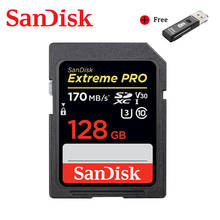 SanDisk Original SD Card 32GB 64GB 128GB 256GB  Extreme Pro SDHC/SDHXC Memory Card C10 U3 V30 UHS-1 Flash Card For Camera 2024 - buy cheap