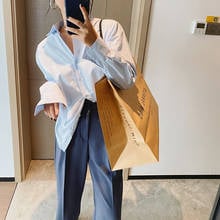 2021 Spring Autumn Women Shirts White Plain Loose Oversized Blouses Female Tops Korean Style Blusas Casual Plus Size Elegant Y2K 2024 - buy cheap