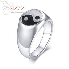 Sizzz anel de comércio eletrônico cruzado, de aço inoxidável de combros, anel de cor para homens 2019 2024 - compre barato