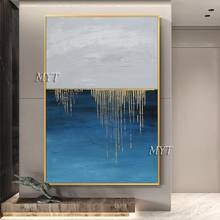 100% hand-painted abstract oil painting on canvas in living room gold modern wedding decorative painting frameless 2024 - buy cheap