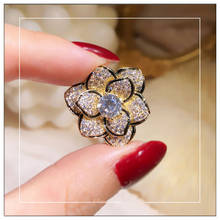 Brooches For Women S925 Camellia Flower Cubic Zirconia Vintage Brooch Corsage PinScarf Buckle Fine Jewelry High Quality 2024 - buy cheap