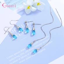 Multiple Style For Choice Blue Water Drop Shape Earring For Women Girls High Quality Genuine 925 Sterling Silver Earring Jewelry 2024 - buy cheap