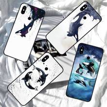 Baleia assassina orca aquarela caso de telefone para xiaomi redmi 7 8 9t a3pro 9se k20 mi8 max3 lite 9 nota 9s 10 pro 2024 - compre barato