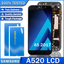 Samsung-tela lcd super amoled original, 5.2 polegadas, galaxy a5 2017, display touch screen, digitalizador a520, a520f, peças de reparo 2024 - compre barato