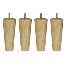 15cm Height Wood Color Rubber Wood Furniture Legs M8 Thread Replacement for Cabinet Chair Couch Table Bed Feet Pack of 4 2024 - buy cheap