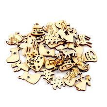 20Pcs Wooden Christmas pattern Natural Scrapbooking Craft For Embellishments Handmade DIY Handicraft Decoration DIY 30mm MZ376 2024 - buy cheap