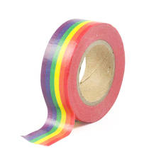 Stationery Tape Masking Tape 10m Rainbow Color Sticky Tape Photo Album Scrapbooking Decor Adhesive Washi Tape School Supplies 2024 - buy cheap