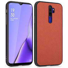 Caso de luxo para oppo a9 2020 coque couro do plutônio telefone de negócios capa traseira simples borda macia cabida caso 2024 - compre barato