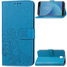 Кожаный чехол-бумажник с откидной крышкой для телефона Samsung Galaxy J3 J5 J7 2017 J 3 5 7 Pro J3pro J5pro J7pro SM J730F J530F J330F DS EU 2024 - купить недорого