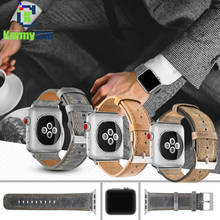 Correa de cuero genuino para Apple Watch, pulsera Retro de 42mm, 38mm, 40mm, 44mm para Iwatch Series 5 4 3 2 1 2024 - compra barato