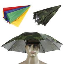 Портативный Зонт с креплением на голову 55 см, солнцезащитный козырек, легкий, для кемпинга, рыбалки, пешего туризма, фестиваля, уличный зонт, складная шапка-зонтик 2024 - купить недорого