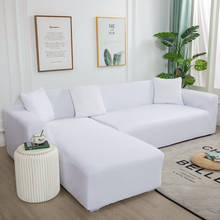 Capa de sofá elástica, cor lisa, se o sofá for em l é necessário solicitar duas peças, case com chaise longue 2024 - compre barato