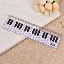 1 Pcs Cute 15cm Creative Black White Musical Notes Piano Plastic Straight Rulers Drawing Measuring Ruler Student Stationery 2024 - buy cheap