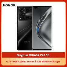 Honor-smartphone v40, original, 5g, 6.72 polegadas, oled, 120hz, tela, dimensity, 1000 +, octa core, desbloqueio facial, câmera de 50mp, carregador sem fio 2024 - compre barato