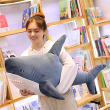 80-140cm Big Size Funny Soft Bite Shark Plush Toy Stuffed Marine Animal Doll Pillow Appease Cushion Gift For Children Kids Girls 2024 - buy cheap