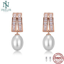 INALIS-pendientes de plata de ley 925 para mujer, con circonita y concha, regalo Simple de aniversario, joyería, novedad 2024 - compra barato