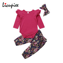 Boutique Kids Baby Girls Floral Romper Tops Pants Home Outfits Sets Clothes 2024 - buy cheap