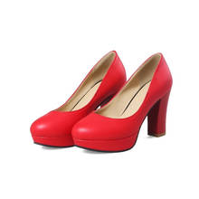 Big Size 13 14 15 platform heels women shoes woman pumps ladies Waterproof table round head high heel shallow thick heel 2024 - buy cheap