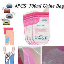 Kit de armazenamento de urina descartável cor rosa 700cc, 4 unidades, emergência, banheiro, viagem, unissex 2024 - compre barato