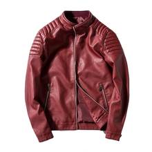 Jaqueta de couro motoqueiro masculina, casaco de couro pu de pele para motocicleta casual slim fit vestuário preto roupas plus size 2024 - compre barato