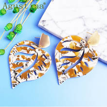 Fashion Jewelry  Punk Colorful Women Earring  Boho Leaf Earrings  Personalized Earrings  Minimalist  Yellow Earrings Acetate 2024 - buy cheap