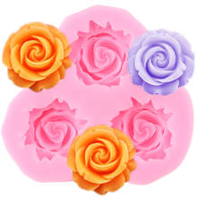 Rosas flores bolo de casamento chocolate ferramentas de decoração diy baking fondant silicone molde argila resina açúcar doces esculpir 2024 - compre barato