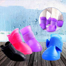 Zapatos de lluvia antideslizantes para perros, botines de Color caramelo, impermeables, portátiles, productos de silicona para mascotas, 4 Uds. 2024 - compra barato