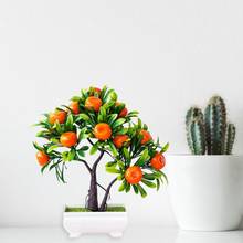 Пластиковый искусственный бонсай, оранжевое дерево, искусственное растение, искусственный цветок в горшке, настольное украшение для сада, искусственный цветок, домашний декор 2024 - купить недорого