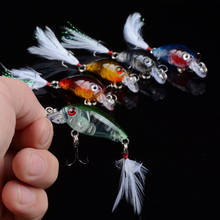 1Pcs 4.5cm/4g Crystal  Crank Fishing Lures Baits With 10# Feather Hooks Bass Crankbait Swimbait Wobblers For Pike Fishing 2024 - buy cheap