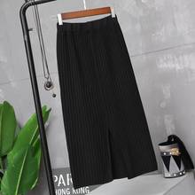 Special Offer Knitted Autumn and Winter Women Split High Waist Wool Skirt Woman Skirts Faldas Jupe 2024 - buy cheap