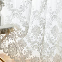 European White  lace tulle Curtains sheer for living room bedroom window luxury floral curtain drapes 2024 - buy cheap
