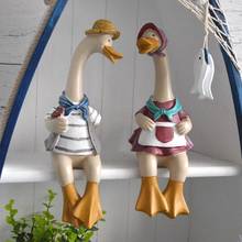 Elimelm-figuras de pato de resina para decoración del hogar, adornos de jardín de animales, accesorios modernos, 2 unids/set por Set 2024 - compra barato