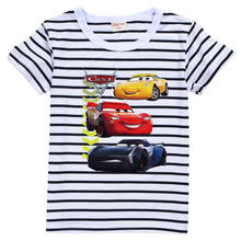 Disney baby boy clothes McQueen 3D printed children's T shirt summer fashion 95 cars boys and girls simple harajuku streetwear 2024 - buy cheap