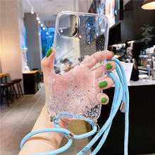 Glitter Transparent Crossbody Lanyard Necklace Cord Soft Case For Xiaomi Redmi 6A 7A 8A 9A 9C K20 K30 10X Note 9S 8T 9 8 7 6 Pro 2024 - buy cheap