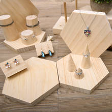 Soporte de exhibición para joyería de madera, estante organizador de 15 piezas, tamaño S/M/L, forma de cono, Natural, sin pintar, bricolaje 2024 - compra barato