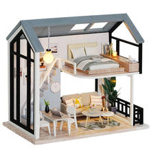 Casa de bonecas, faça você mesmo, casa de bonecas de madeira em miniatura, kit de móveis para casa de boneca com led, brinquedos para crianças, presente de natal 2024 - compre barato