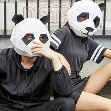 Molde de papel 3D para cabeza de Panda, máscara de cabeza de Panda, modelo de Animal, accesorios de Cosplay de Halloween, juego de rol para fiesta, máscaras artesanales DIY 2024 - compra barato