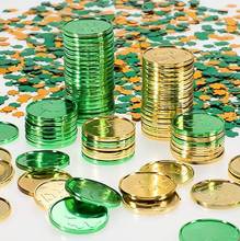 St. Patrick's Day Shamrock Plastic Coins Lucky Coins Party Decoration Party Favors Toys Diy Table Sprinkles Decor Green Gold 2024 - buy cheap