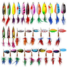 30pcs/set Spoon Lures Fishing Spinnerbaits Kit Rotation Sequins Swimbait Hard Bait with Feather Hooks for Pike Salmon Bass 2024 - buy cheap