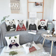 Cute Animal Pillow Cover Funny Pattern Cushion Cover for Living Room Sofa Nordic Decorative Kussenhoes Soft Housse de Coussin 2024 - buy cheap