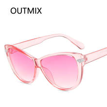 2021 новые модные солнцезащитные очки кошачий глаз женские роскошные дизайнерские очки ретро розовые прозрачные линзы солнцезащитные очки для UV400 женские Oculos 2024 - купить недорого