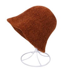 Men Women Bucket Hat Winter Autumn Solid Color Fisherman Panama High Quality Cotton Simple Hats Outdoor Knitting Chenille Caps 2024 - buy cheap