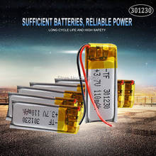 Bateria recarregável de polímero de lítio li-po, bateria de 80mah 3.7v 301230 para mp3 mp4 mp5 gps móvel bluetooth, fone de ouvido alto-falante com 10 peças 2024 - compre barato