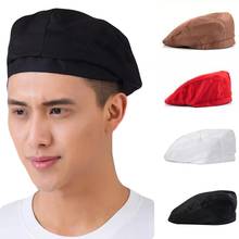 Strip Grid Print Unisex Beret Hat Chef Catering Cook Baker Waiter Skull Cap 2024 - buy cheap