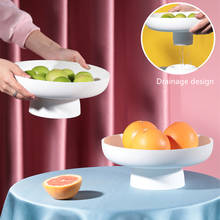 1Pc Simple Plastic Round Fruit Plate Household Kitchen Vegetable Drain Basket Candy Snack Storage Tray 2024 - buy cheap