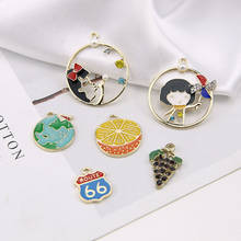 6pcs trending 2020 fashion women earring Little Girl Globe Cartoon pendant sweet Fruit Earrings for Women Jewelry Accessories 2024 - buy cheap