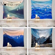 Wall Tapestry Beautiful Mountains Hanging Waterfall Hd Scenery Beach Towel Nature Town Tenture Mural Polyester Carpet Tapestries 2024 - buy cheap