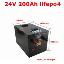 Rechargeable LiFePO4 24v 200ah lithium battery pack BMS 150A for 3000w 24V RV EV electric car motorbike golf car +10A Charger 2024 - buy cheap