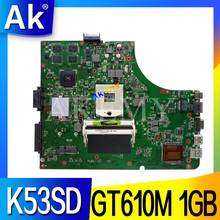 Para For Asus K53SD K53S A53S placa base portátil K53SD placa base de prueba 100% bien placa base GT610M 1GB HM65 2024 - compra barato